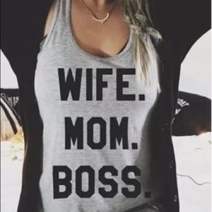 🦋NWOT Lot of 2 Wife. Mom. Boss. Tank Top Sz. Large